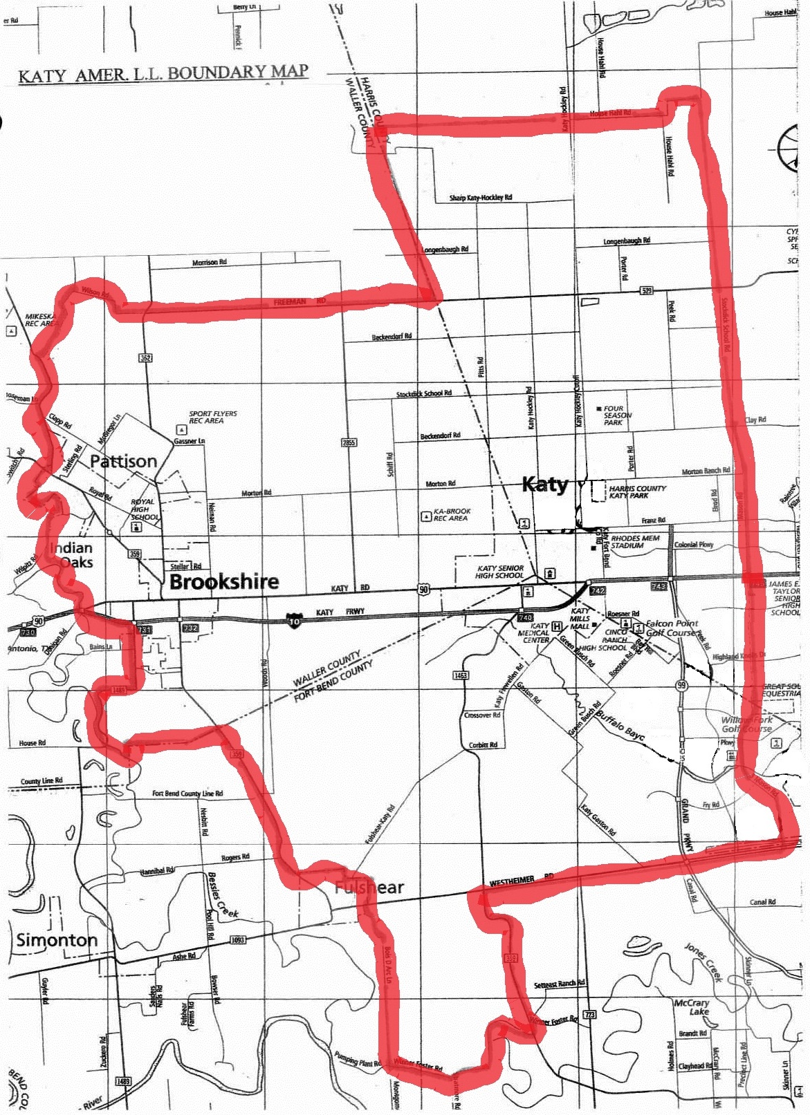 Katy American League Boundaries